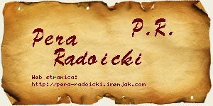 Pera Radoički vizit kartica